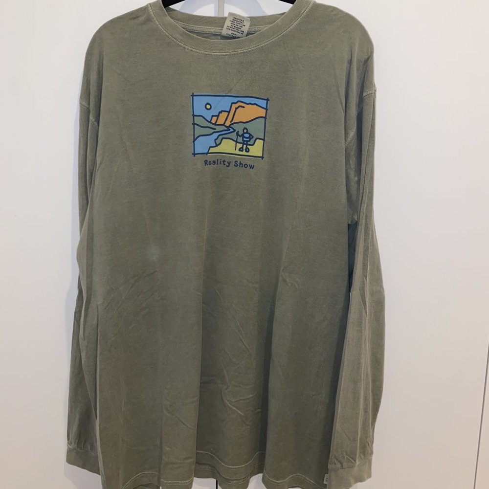 Life is Good "Reality Show" Green LS tee SIZE XL